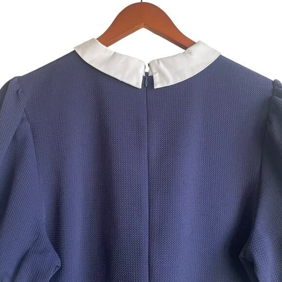 Riley & Rae Sheath Women Dress XL Textured Peterpan Collar Preppy Academia Twee - Picture 10 of 12